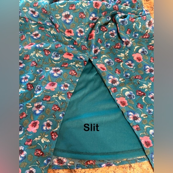 Francesca's Collections Green Boho Cottage Dress Size Small No Stretch Midi Zip - Picture 14 of 15